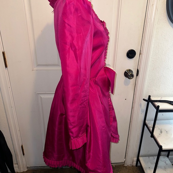 En Francais by Huey Waltzer Fuchsia Vintage 80's Cocktail Dress Sz 8 - Picture 9 of 9